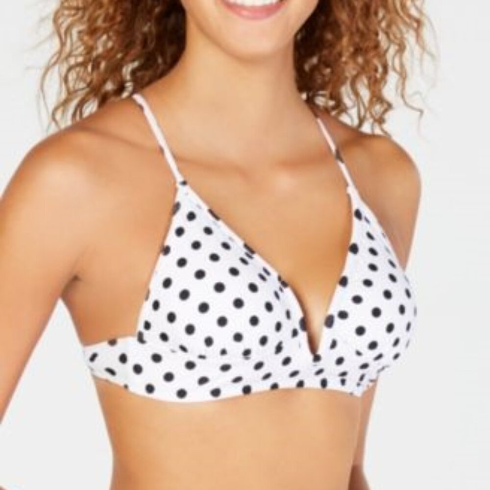 Hula Honey White and Black Polka Dot Bikini Top